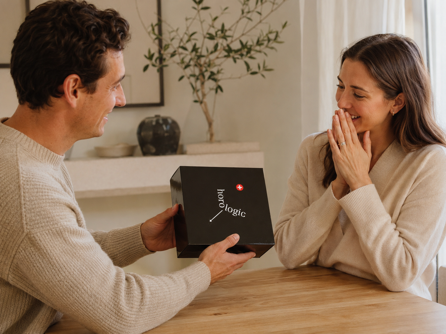 A Horologic presentation box being opened